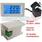 AC voltmetro amperometro 80-300V e 0-50A LED con trasformatore amperometrico 