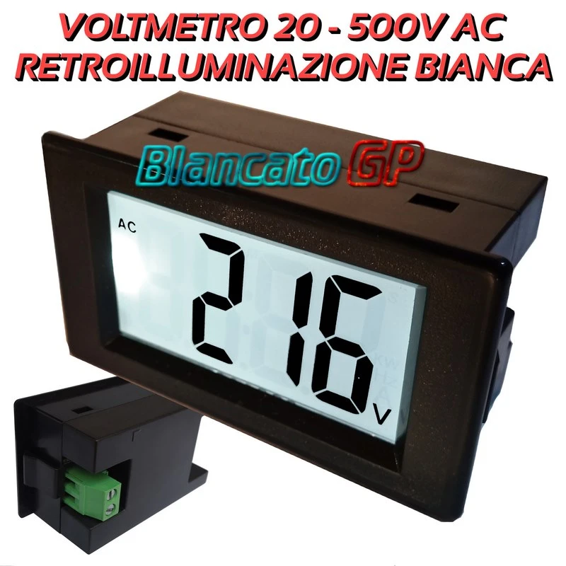 DISPLAY DIN VOLTMETRO AMPEROMETRO DIGITALE AC 80-300V 220V 0.1-99.9A