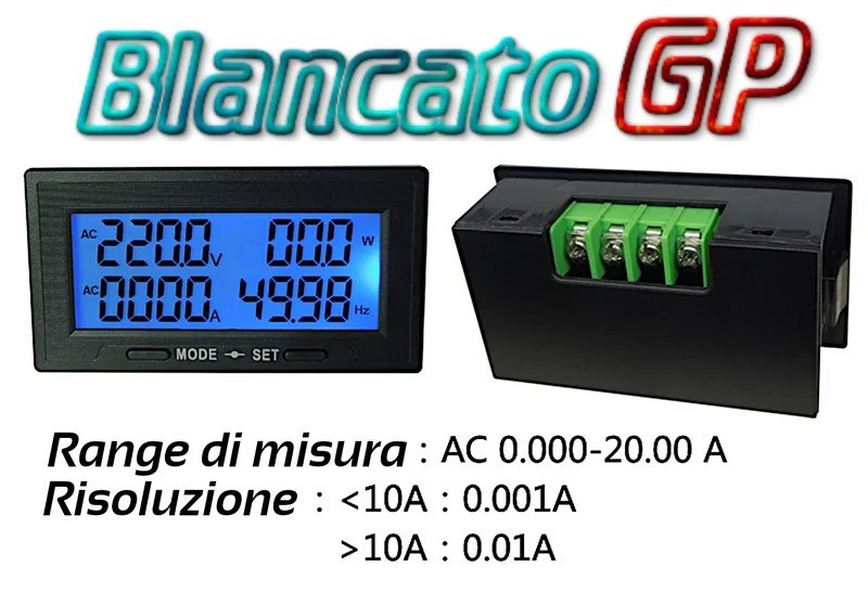 Multimetro Digitale D52-2066 - Voltmetro Ampermetro AC Su Guida DIN - Fattore Potenza - Foto 3